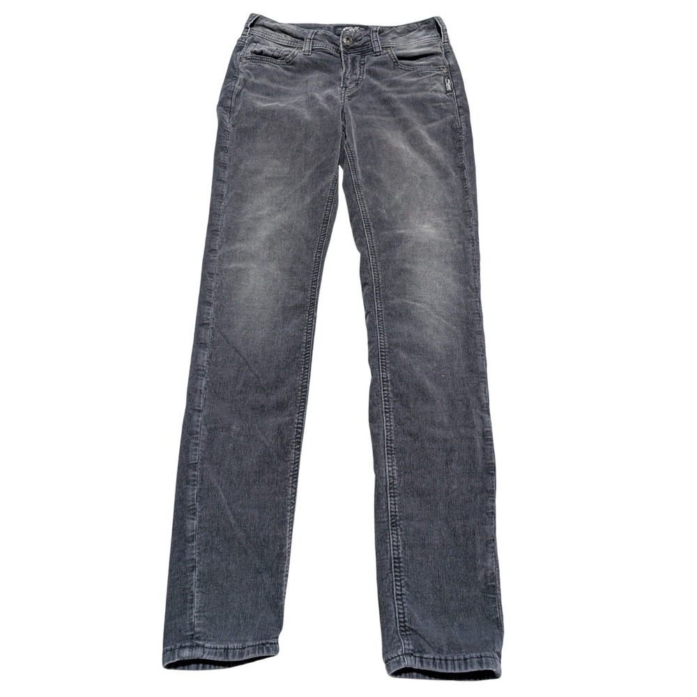Silver Jeans Co Suki Mid Skinny Corduroy Pants Grey W27 L31 Super Stretch L93136